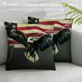 thumbnail image 3 of Orinice Eagle Flag Star Spangled Graphic Decorative Pillow Cover for Home Couch Living Room Bed Sofa 22x22in, 3 of 5