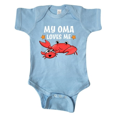 

Inktastic My Oma Loves Me- cute crab family Gift Baby Boy or Baby Girl Bodysuit
