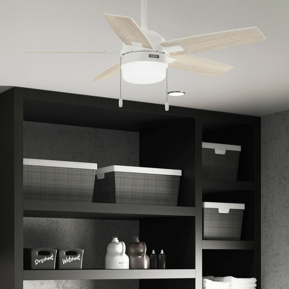 Hunter - Anisten Indoor Ceiling Fan With Light, 44-inch, Fresh White, Modern-style, 4-speed, Energy Star, 52774, for Living Rooms, Bedrooms