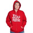 thumbnail image 3 of Stay Positive Inspirational Quote Unisex Plus Size Zip Hoodie Brisco Brands 4X, 3 of 6