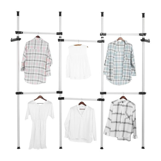 Walfront Clothing Garment Rack Adjustable Height With Expandable Rods Closet Rod Coat Hanger For Bedroom Dressing Room Store Walmart Com Walmart Com