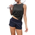 thumbnail image 4 of Bpmpbo Women Athletic Running Tennis Yoga Tank Tops Solid Color Round Neck Sleeveless Loose T-Shirt Casual Elegant Blouse Summer Comfortable Breathable Tank, 4 of 8