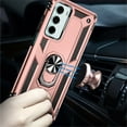 thumbnail image 4 of YEYKX for Motorola Moto G200 5G 6.8-inch Phone Case, Impact Resistant Metal Ring Magnetic Support Kickstand Drop Protector Cover for Motorola Moto G200 5G 6.8-inch,Rose Gold,For Moto G200 5G, 4 of 8