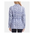 thumbnail image 2 of KAREN KANE Womens Light Blue Belted Printed Jacket XL, 2 of 4