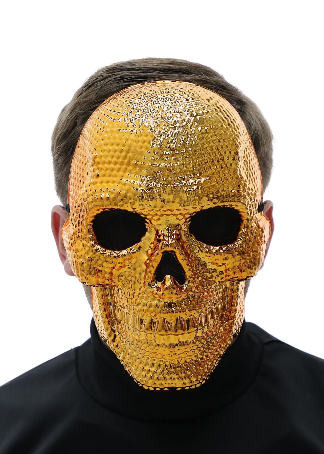 Way to Celebrate Adult Unisex Halloween Gold Rhinestone Skull Mask Costume Accessory