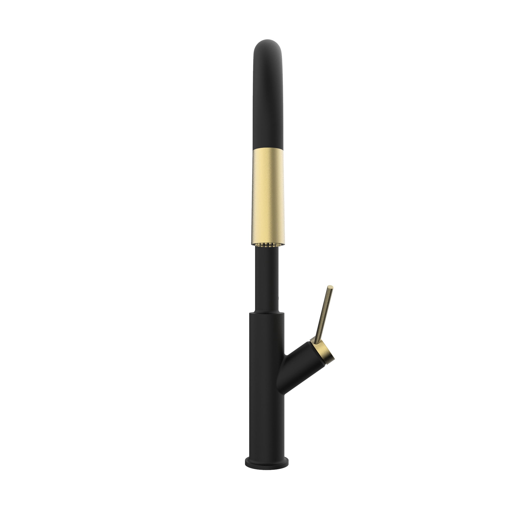 Belanger Single Handle Pull-Down Kitchen Faucet, Matte Black and Gold