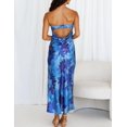 thumbnail image 3 of Vestido largo Realtix con estampado de satén de verano sin espalda para mujer, 3 of 6
