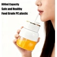 thumbnail image 3 of Portable Blender – USB Rechargeable 800ml Juice Blender with 6 Blades, Mini Juicer Cup for Shakes and Smoothies, for Sports, Travel, Gym, Office (White), 3 of 9