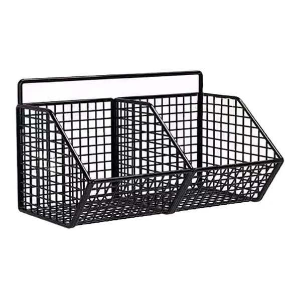 No Drilling Wall Mounted Storage Basket Wire Mesh Organizer Kitchen Spice Vegetable Hanging Rack Bathroom Holder Case