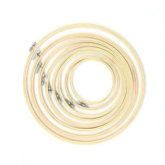 WRISTBIQUE Circle Embroidery Frame 6Pcs for DIY Enthusiasts and Sewing in Khaki 5.1in