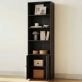 thumbnail image 4 of Casacomoda 6-Tier Bookcase with Cabinet, Modern Bookshelf for Home Office, Living Room or Bedroom, Easy Assembly & Stable Structure, Black, 4 of 9