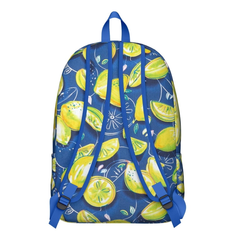Waterproof Backpack with Cute Vintage Lemon Print, Large  display picture 2