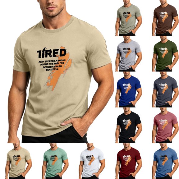Vetsdori Short Sleeve Shirts for Men Workout Summer Pullover Fashion Casual Crew Neck Trendy Graphic Mens Tops