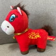 thumbnail image 5 of Year of The Horse 2026 Plush, 7.87in Funny Smiling/Crying Horse Plushie Figurine, Lucky Chinese Lunar New Year Mascot Zodiac Ornament for Home Store Tabletop Decor, Red (Smiling Horse), 5 of 7