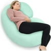 PharMeDoc Pregnancy Pillow with Jersey Cover C Shaped Full Body Pillow Mint Green