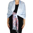 thumbnail image 3 of Peach Couture Châle Pashmina Réversible à Bordure Florale Cachemire Exclusif, 3 of 3