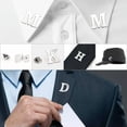 thumbnail image 5 of HOOUN Fashion Letter Brooch A-Z Men's Suit Silver Collar Lapel Pin Jewelry Decor Gift-L, 5 of 9
