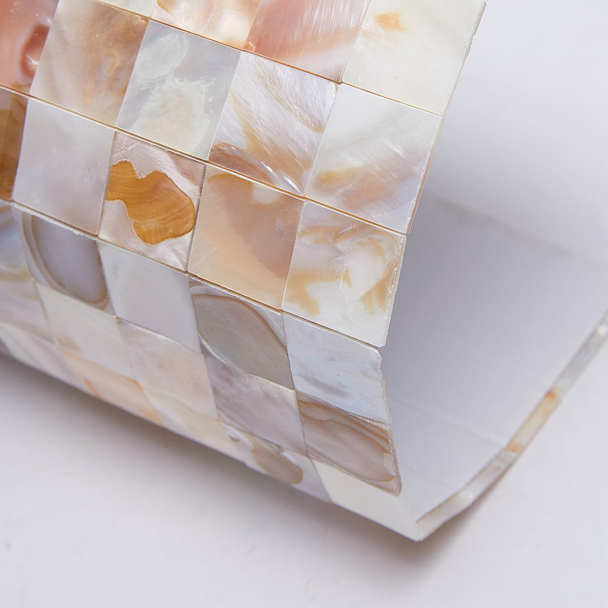 Acopelo Peel and Stick Natural Mother of Pearl Mosaic Shell Tile Brown 12" x 12" for Backsplash, Kitchen Wall, Fireplace - 6 Tiles