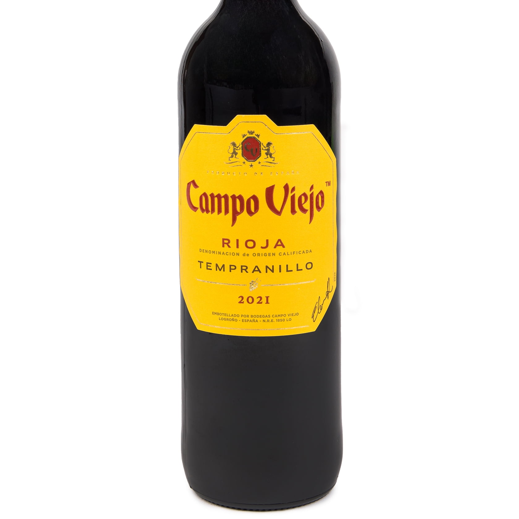 Campo Viejo Tempranillo Red Wine Rioja Spain 750 ml Glass Bottle 13.5% ABV with Rich Flavor Notes