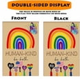 thumbnail image 5 of Welcome Butterfly Rainbow Garden Flags ,In This House We Believe Flag Love is Love Small Garden Banner Lesbian Bisexuals Pride LGBT Double Sided Home Outside Yard Decoration flag 12×18 inch, 5 of 6