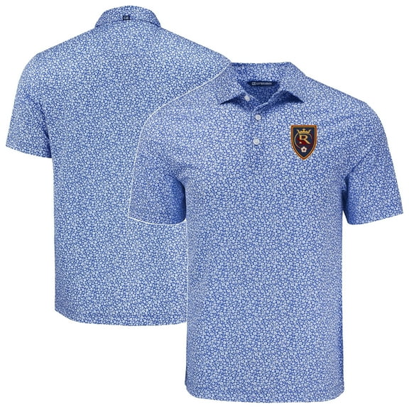 Men's-Cutter & Buck  Blue Real Salt Lake Big & Tall Pike Eco Flora Print Recycled Polo