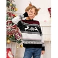 thumbnail image 3 of Boys Girls Christmas Sweaters Holiday Unisex Sweater Crewneck Xmas Party Knit Reindeer Snowflakes Pullover, 3 of 8