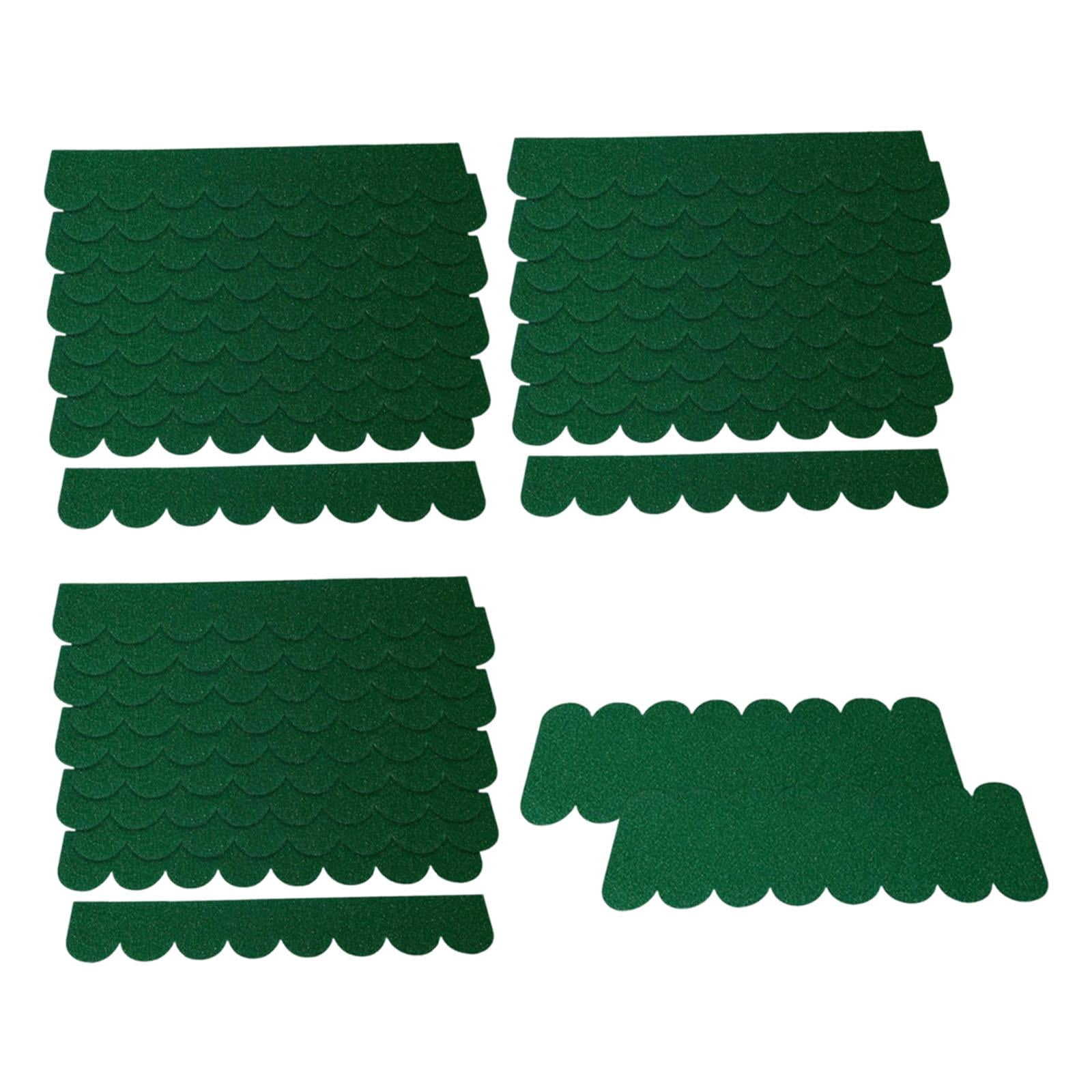 FVDPWYE Felt Cloth Sheets Craft Felt Handmade Felt Fabric Dollhouse Wooden Roof Shingles Green