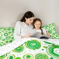 thumbnail image 4 of Manfei Geometric Circle 7-Piece Twin Bedding Sets,Minimalism Geometric Circular Bedding Comforter Set,Green White Sheet Sets For Girls Boys,Super Cozy Room Decor Reversible, 4 of 8