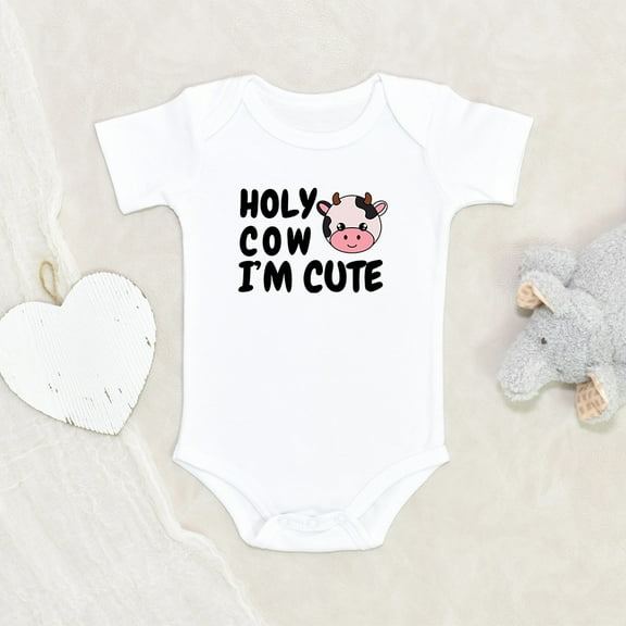 Newbabywishes - Funny Holy Cow I'm Cute Baby Clothes for Boys and Girls - Newborn Baby Clothes