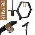 thumbnail image 6 of 5-Light Dining Room Light Fixtures Over Table, Industrial Kitchen Island Lighting, Adjustable Height Hanging Rectangular Chandelier, Modern Pool Table Lights, Black/Gold Finish, 6 of 6