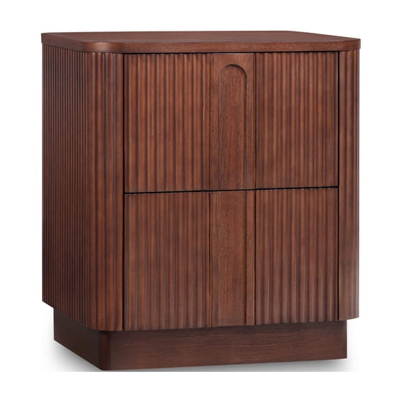 Teamson Home Potomac Modern 2-Drawer Nightstand with Push-to-Open Storage, Rounded Corner & Solid Wood Frame