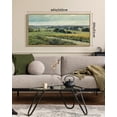 thumbnail image 5 of Drsoum Large 20x40in Natural Framed Vintage Landscape Wall Art Rustic Countryside Meadow Farmhouse Decor Retro Grassland Painting for Bedroom Living room Bedroom, 5 of 6