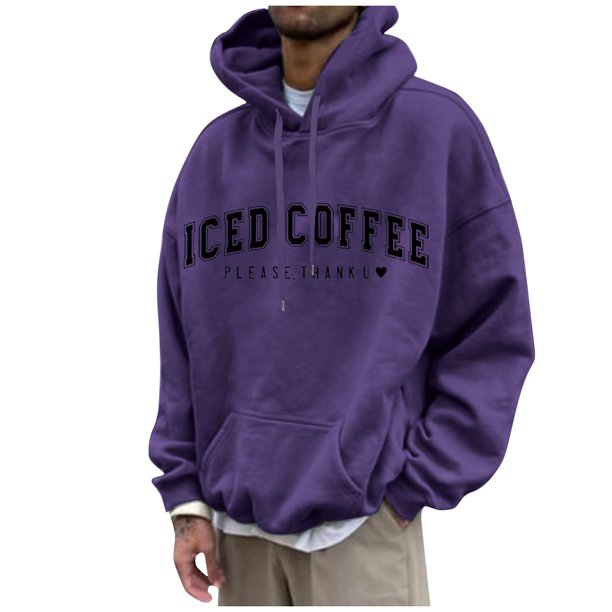 Unisex Pink Hoodie Iced Coffee Please Thank You Graphic Sweatshirt Cozy and Stylish Pullover