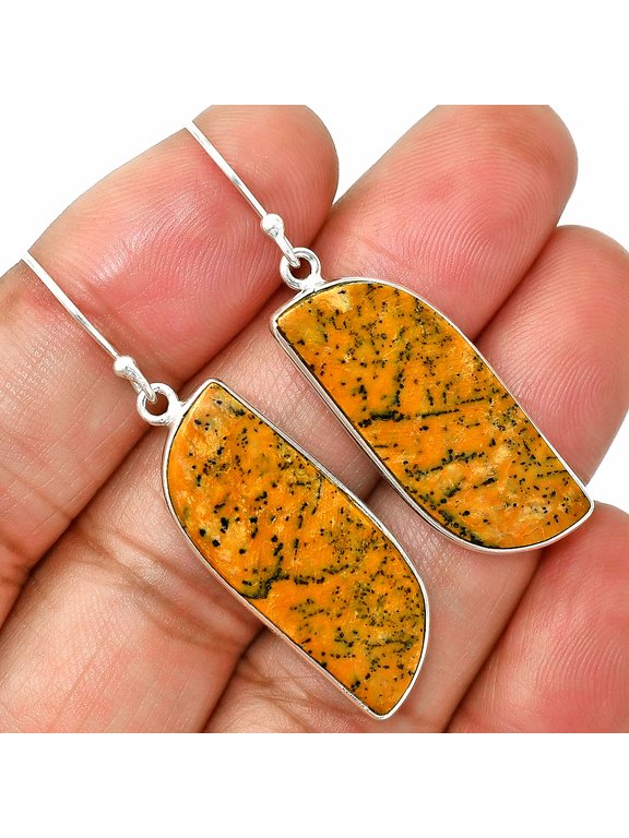 Natural Honey Dendritic Opal 925 Sterling Silver Earrings Jewelry E-1001 SDE84877