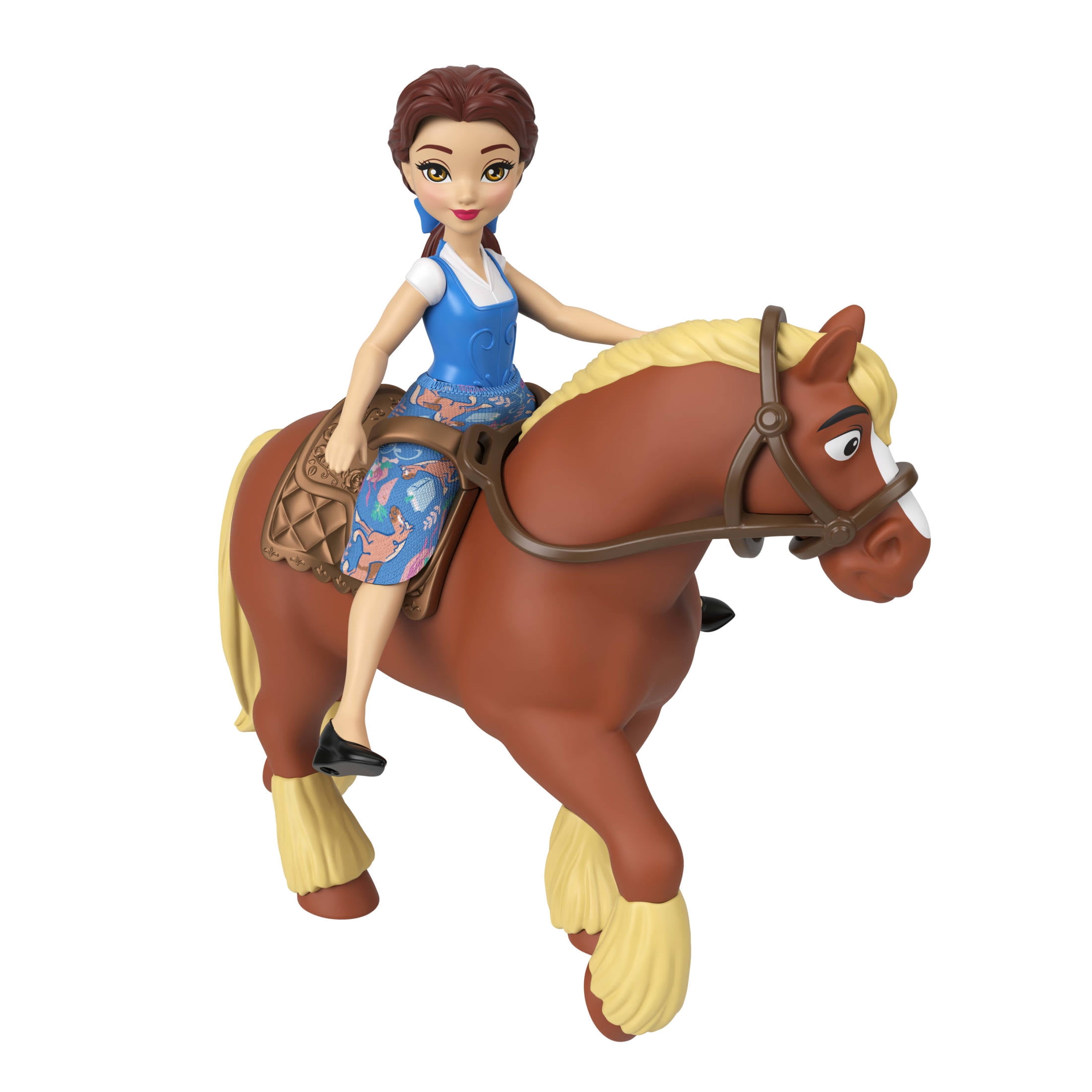 Disney Princess Belle & Philippe Small Doll & Horse Set with Stable Playset & Accessories