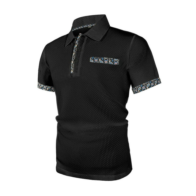 Styesk T-Shirts pour Homme T-shirt Décontracté à Manches Courtes et Col Rabattu Uni