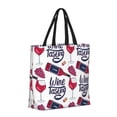 thumbnail image 2 of Kll Red Wine Glass Bottle Pattern Aesthetic Tote Bag For Women Beach Bag Shopping Bags Shoulder Bag Reusable Grocery Bags, 2 of 8
