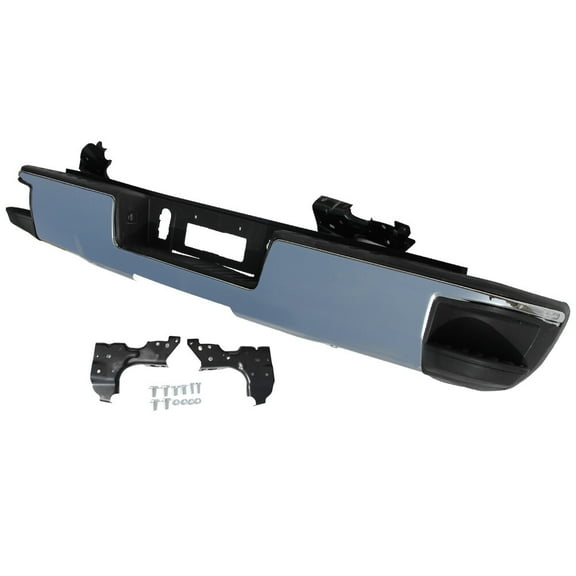 CCPAO Compatible with 14-2018 Silverado 1500 GMC Sierra 1500 Chrome Rear Step Bumper Assembly New
