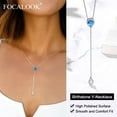thumbnail image 3 of FOCALOOK Long Teardrop Lariat Necklace 925 Sterling Silver Birthstone Y Necklaces for Women Prom Jewelry, 3 of 9