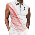 thumbnail image 2 of Dolkfu Orange Shirts&nbsp;for Men Sleeveless Mesh Collared Golf Tops Fashion Modern Patchwork Quarter Zip Leisure Turndown Collar Tank Top Orange,Xxl, 2 of 5