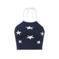 thumbnail image 4 of Seyurigaoka Women Vest Sleeveless Lacing Halterneck Backless Stars Print Summer Tops for Club Party, 4 of 9