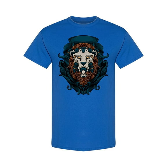 Ornamental Lion Design T-Shirt Men -Image by Shutterstock, Male 3X-Large