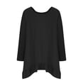 thumbnail image 7 of ZHUGeLI Women's Round Neck Long Sleeve Loose Imitation Cotton And Linen Tunic Blouse Up to 50% off Clearance, 7 of 7