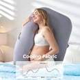 thumbnail image 2 of Pregnancy Pillow with Cooling Cover, Dreamlign U Pro Maternity Adjustable Leg - Support for Back, HIPS, Belly, Legs Pregnant Women, 50-72 Inch Full Body Pillow, Grey, 2 of 4