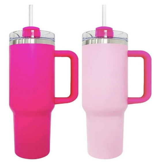 Dasoch 40 0z Tumbler with Handle Straw-Light Pink