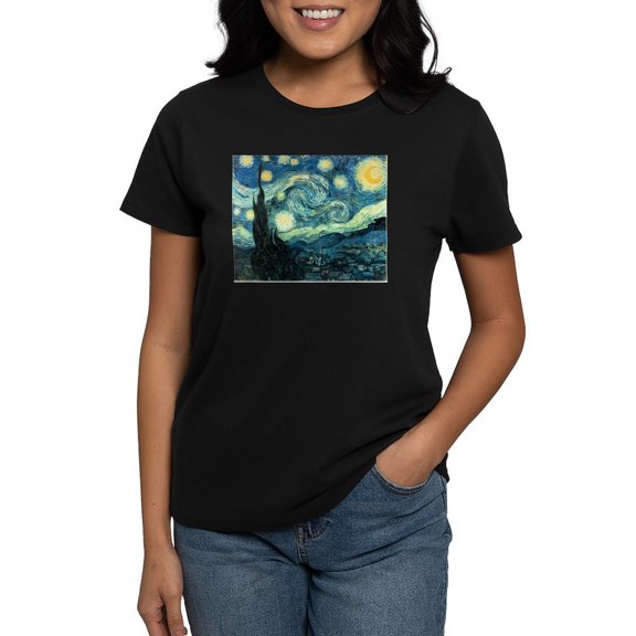 CafePress - Starry Night Women's Dark T Shirt - Women's Traditional Fit Dark T-Shirt