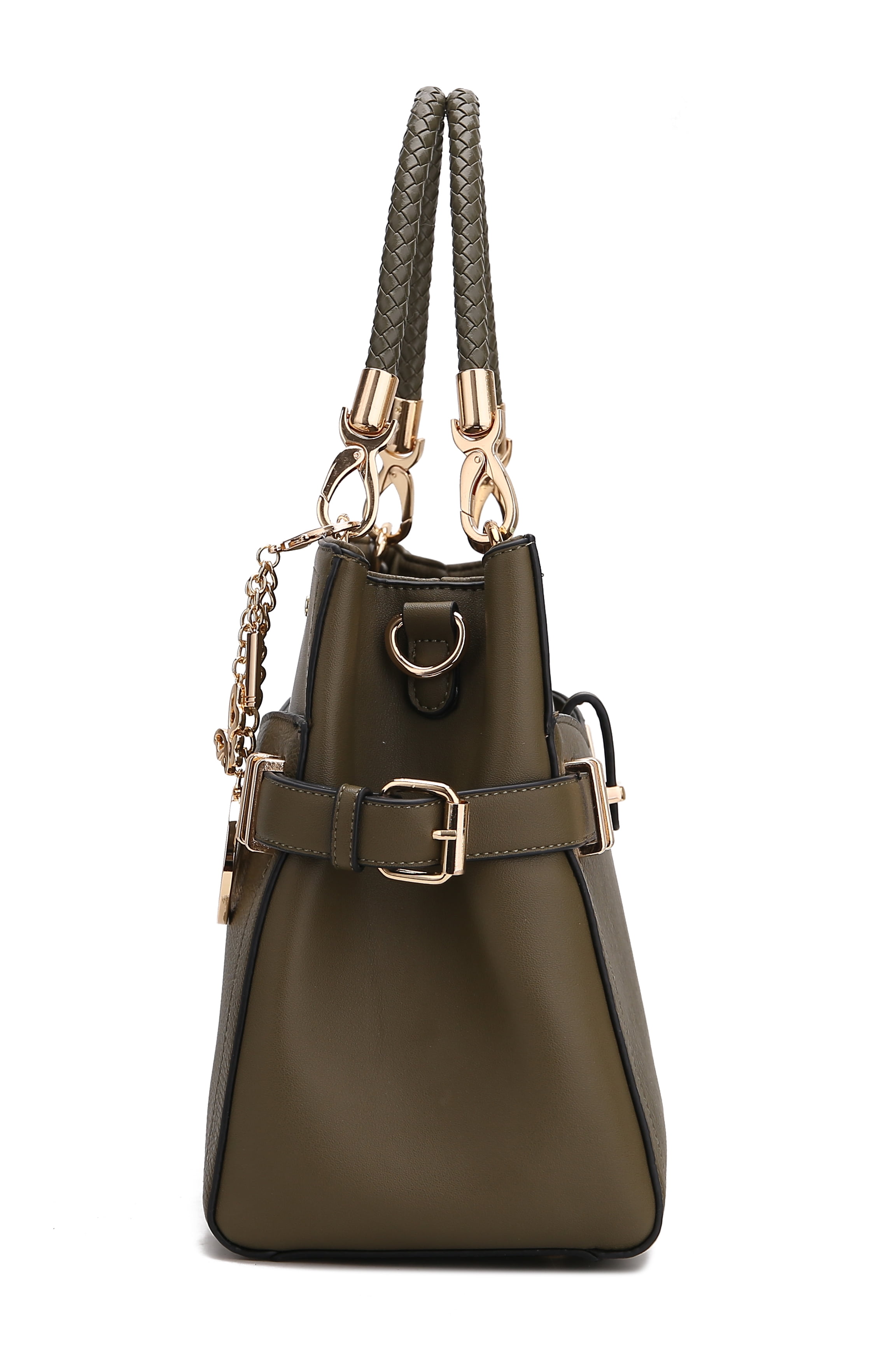 MKF Collection Tenna Vegan Leather Women's Satchel Bag, Stylish Top-Handle Purse Handbag by Mia K - Cognac