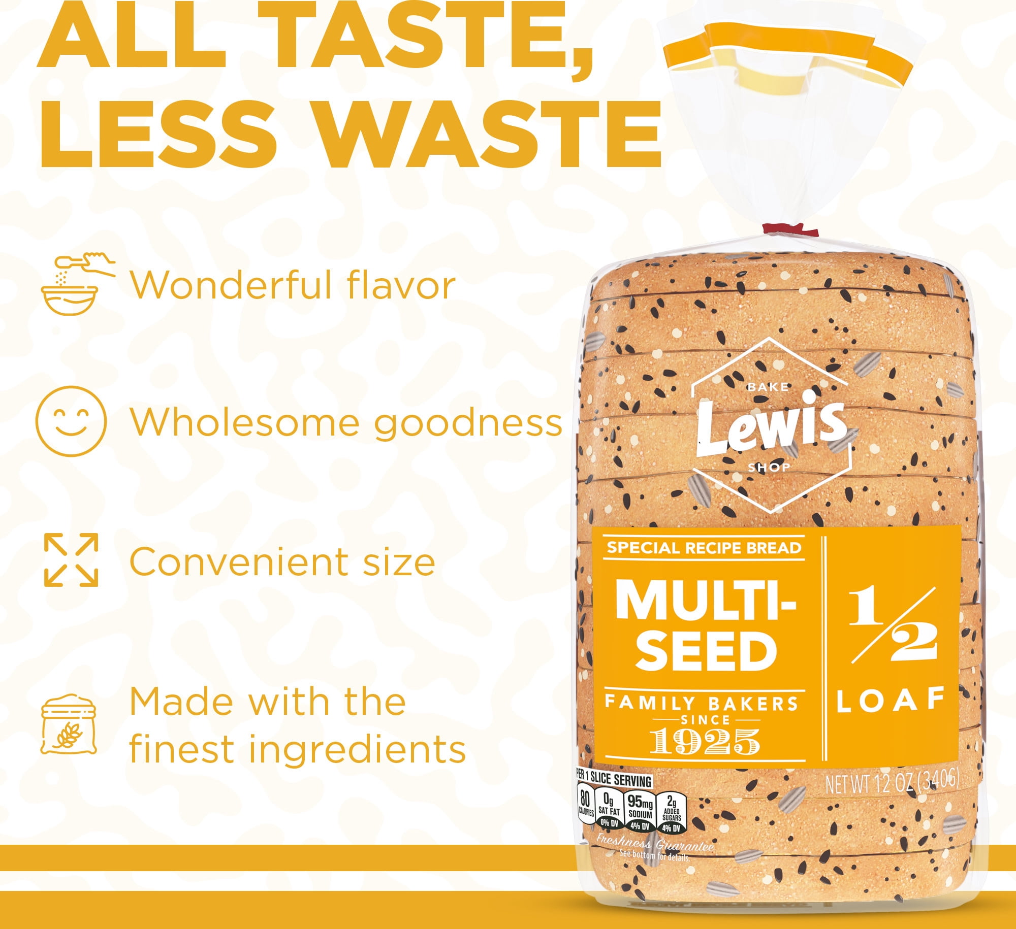 Lewis Bake Shop Multi-Seed Half Loaf Bread, 1/2 Loaf, 12 oz