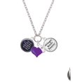 thumbnail image 2 of Delight Jewelry Silvertone Domed You are My Sun, My Moon - Purple Heart Nurse Strong Zoe Necklace, 2 of 4