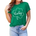 thumbnail image 2 of St. Patrick's Day Shirts for Women Shamrock T Shirt St.Paddys Day Green Clover Short Sleeve Tops, 2 of 6